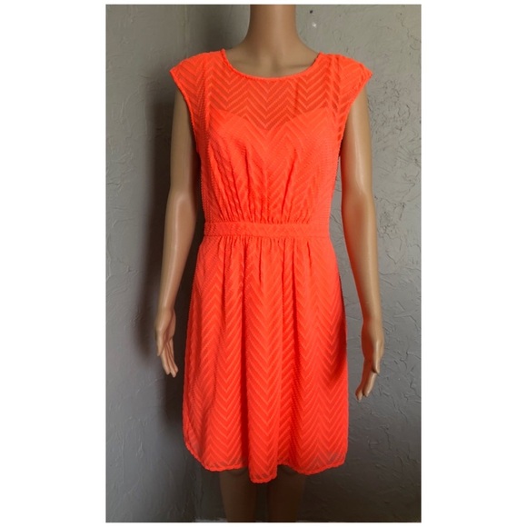 J. Crew Sleeveless Chiffon Dress in Zigzag - Neon - Picture 4 of 8